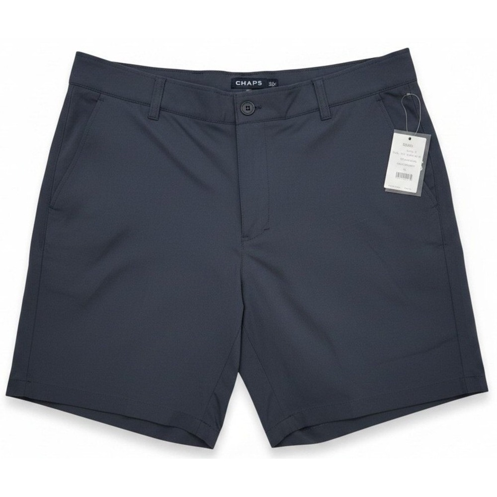 NWT Chaps Mens Shorts Size 38 Navy Blue Flat‎ Front Casual Golf Chino Shorts